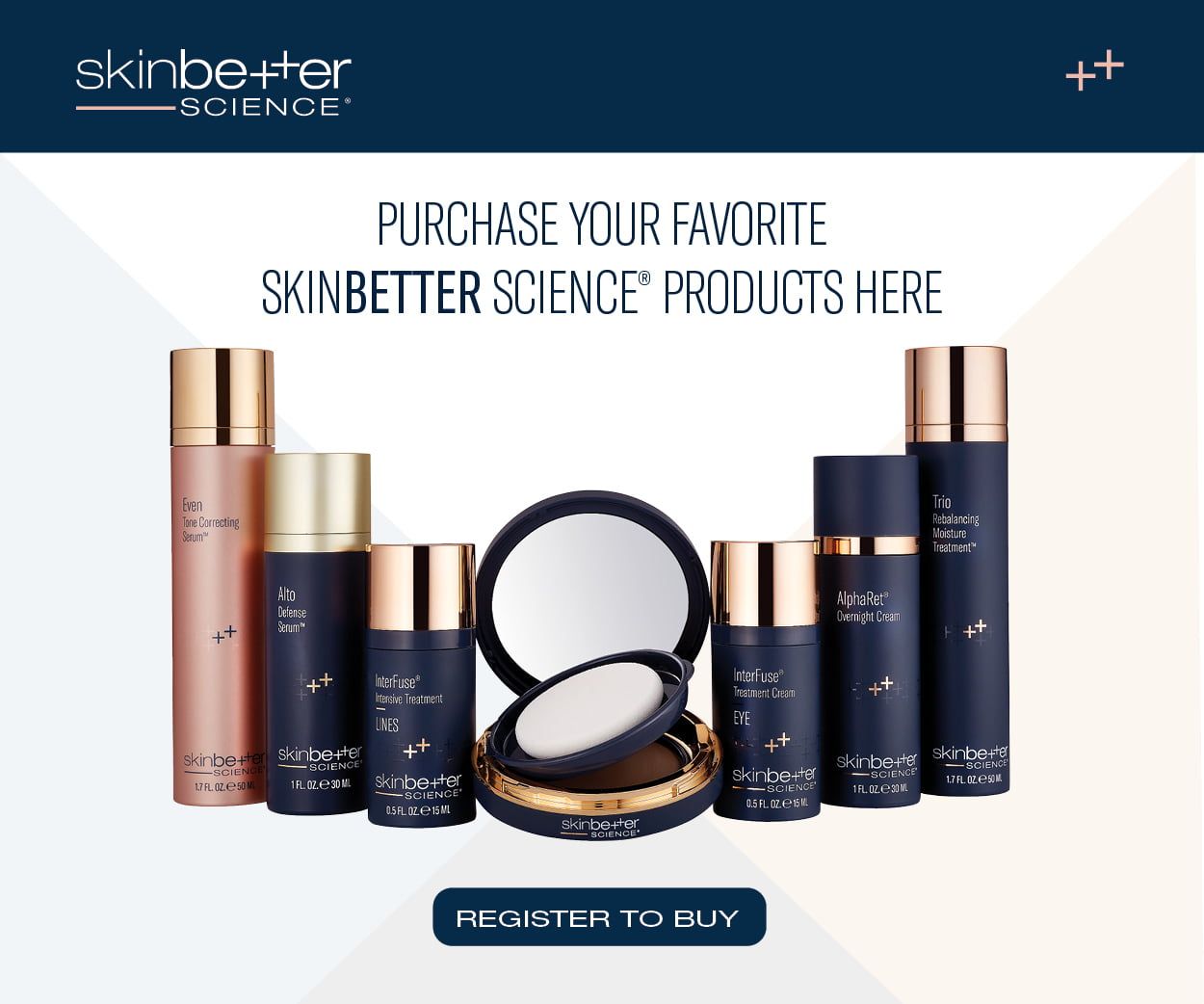 Skinbetter Science product showcase and purchase option.