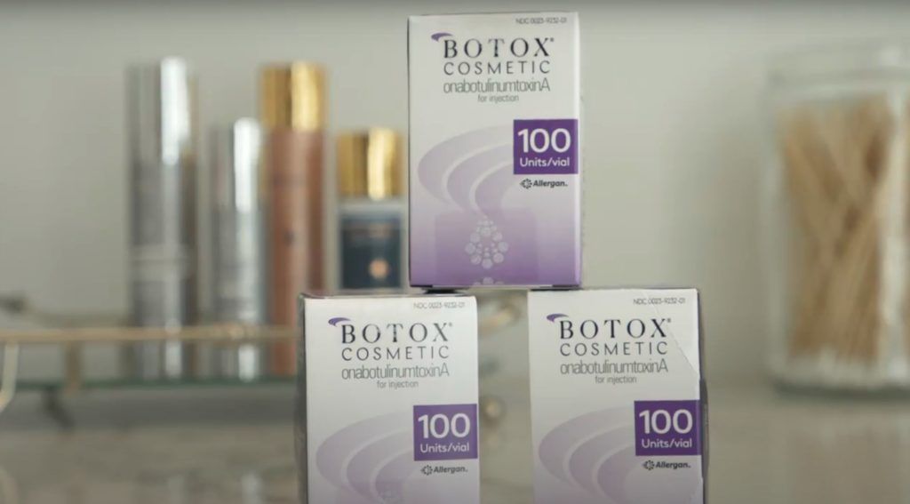 Botox Cosmetic boxes on a shelf.