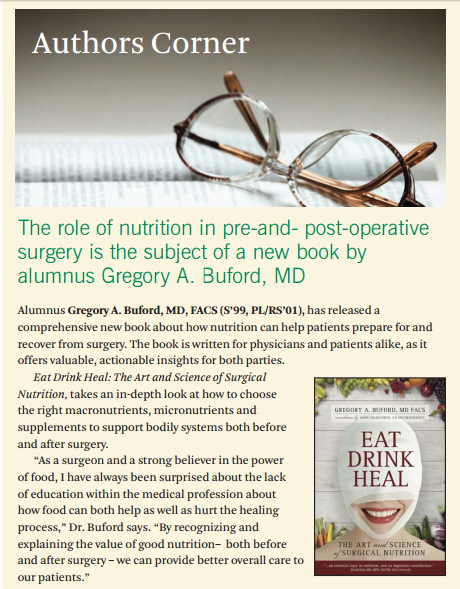 Nutrition's role in surgery highlighted in new book.