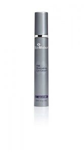 Eye cream in sleek silver packaging.