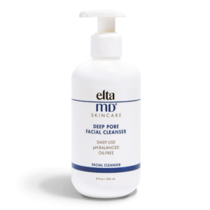 Elta MD deep pore facial cleanser bottle.