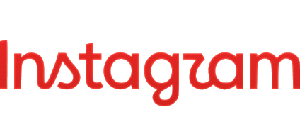 Instagram logo in bold red lettering