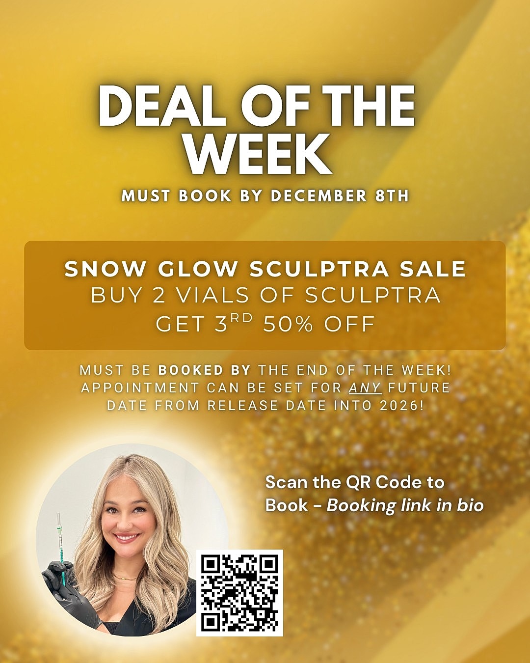 Snow Glow Sculptra sale promotional poster